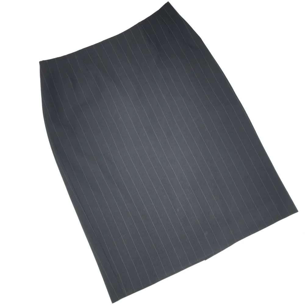 Max Mara Pinstriped Wool Skirt Black Size 4 - Picture 3 of 9